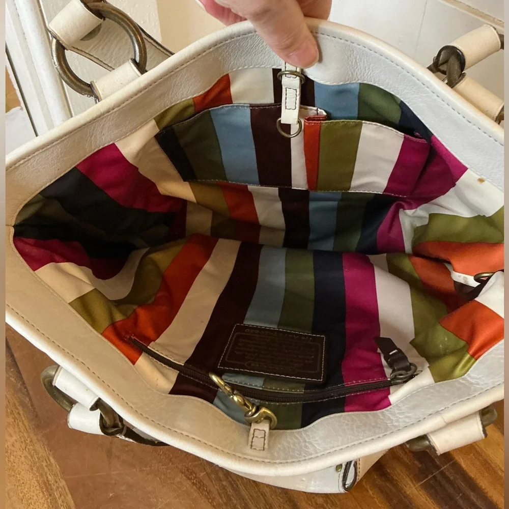 Coach Cream Leather Tote Bag - Picture 8 of 8